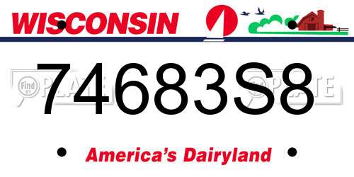 74683S8 Wisconsin License Plate