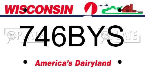 746BYS Wisconsin License Plate