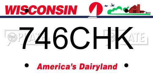 746CHK Wisconsin License Plate