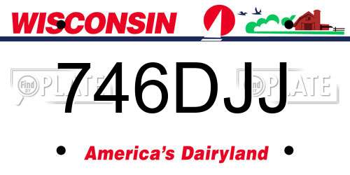 746DJJ Wisconsin License Plate