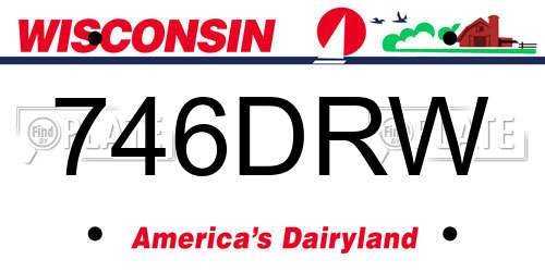 746DRW Wisconsin License Plate