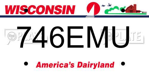 746EMU Wisconsin License Plate