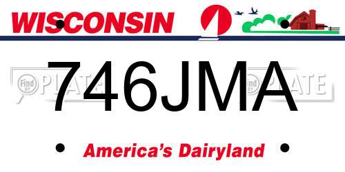 746JMA Wisconsin License Plate
