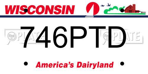 746PTD Wisconsin License Plate