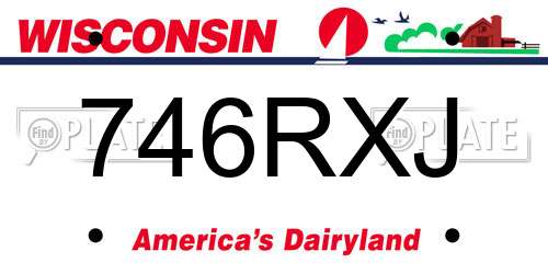 746RXJ Wisconsin License Plate