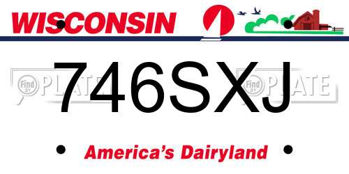 746SXJ Wisconsin License Plate