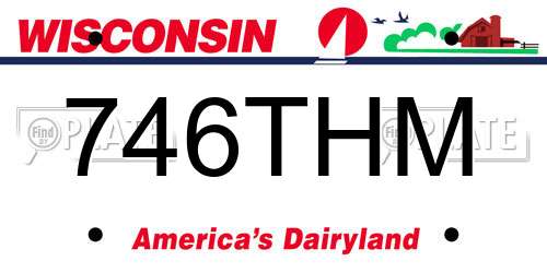 746THM Wisconsin License Plate