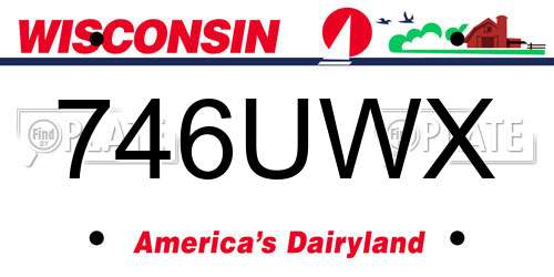 746UWX Wisconsin License Plate
