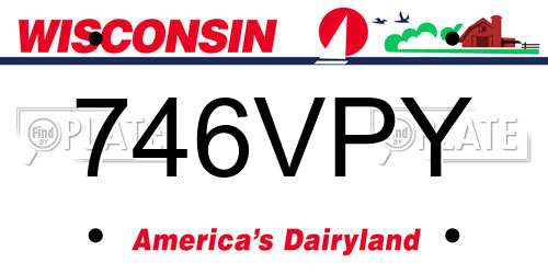 746VPY Wisconsin License Plate