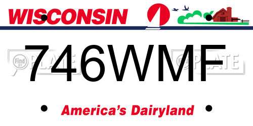 746WMF Wisconsin License Plate