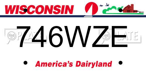 746WZE Wisconsin License Plate