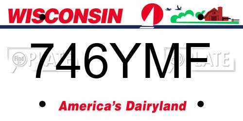 746YMF Wisconsin License Plate