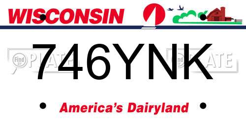 746YNK Wisconsin License Plate
