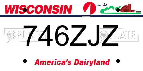 746ZJZ Wisconsin License Plate
