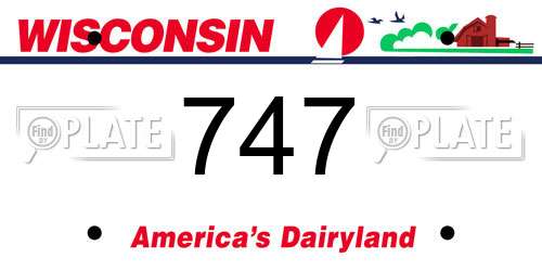 747 Wisconsin License Plate