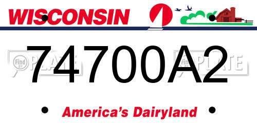 74700A2 Wisconsin License Plate