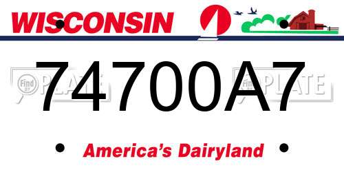 74700A7 Wisconsin License Plate
