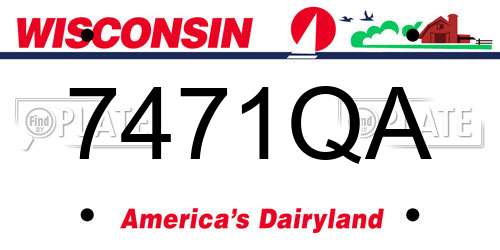 7471QA Wisconsin License Plate
