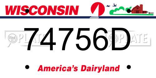 74756D Wisconsin License Plate