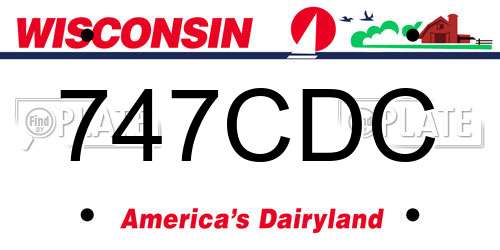 747CDC Wisconsin License Plate