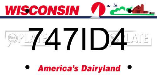 747ID4 Wisconsin License Plate