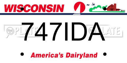747IDA Wisconsin License Plate