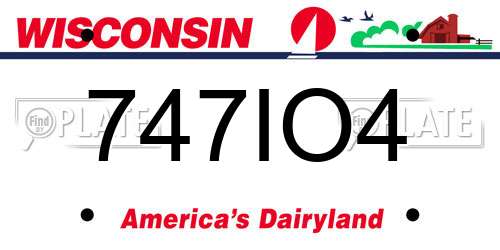 747IO4 Wisconsin License Plate
