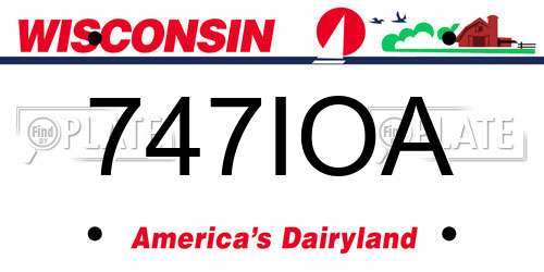 747IOA Wisconsin License Plate