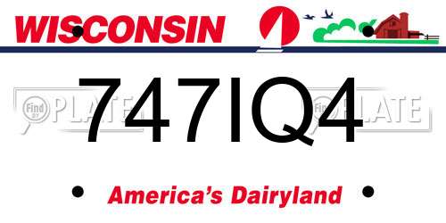 747IQ4 Wisconsin License Plate