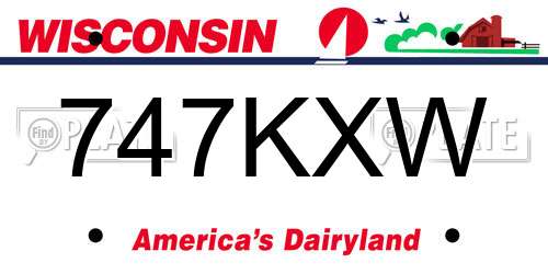 747KXW Wisconsin License Plate