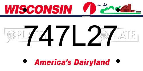 747L27 Wisconsin License Plate