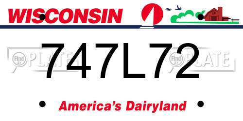 747L72 Wisconsin License Plate