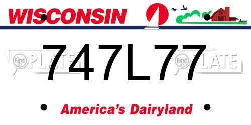 747L77 Wisconsin License Plate