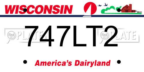 747LT2 Wisconsin License Plate