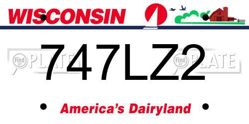 747LZ2 Wisconsin License Plate
