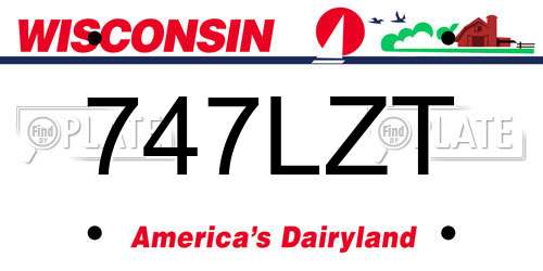 747LZT Wisconsin License Plate