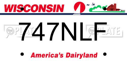 747NLF Wisconsin License Plate