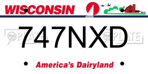 747NXD Wisconsin License Plate
