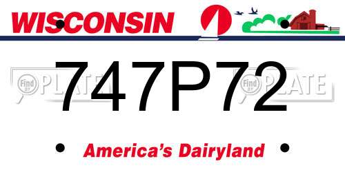 747P72 Wisconsin License Plate