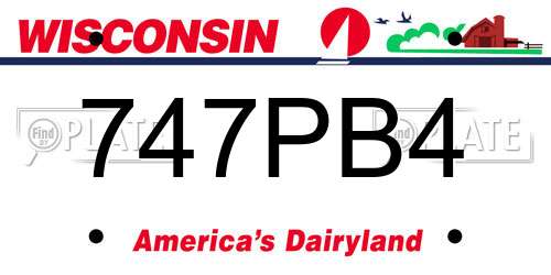 747PB4 Wisconsin License Plate