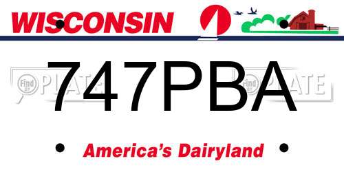 747PBA Wisconsin License Plate