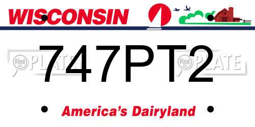 747PT2 Wisconsin License Plate