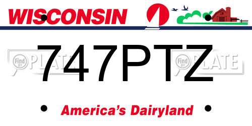 747PTZ Wisconsin License Plate