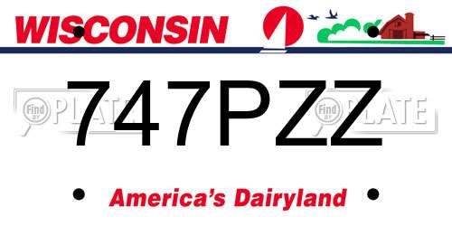 747PZZ Wisconsin License Plate