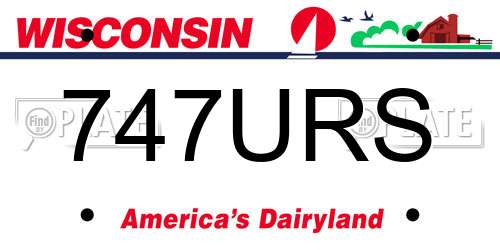 747URS Wisconsin License Plate