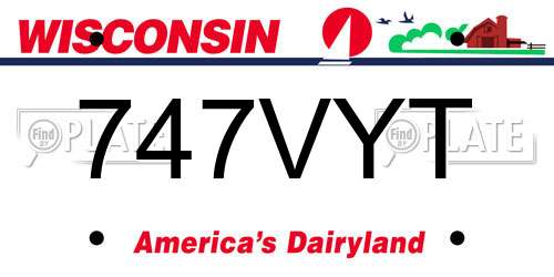 747VYT Wisconsin License Plate