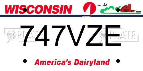 747VZE Wisconsin License Plate