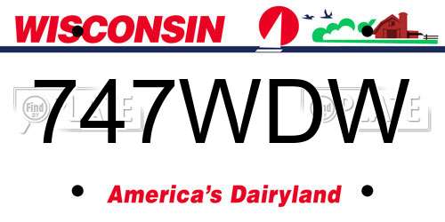 747WDW Wisconsin License Plate