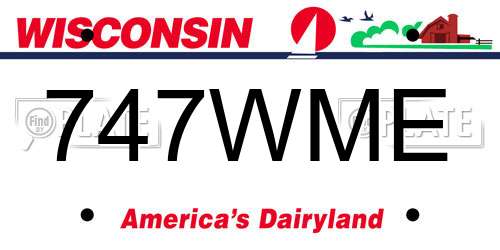 747WME Wisconsin License Plate