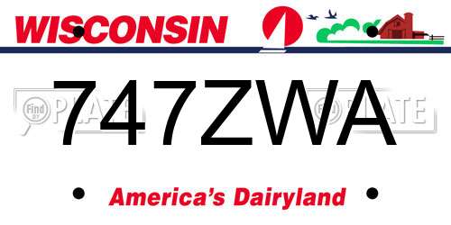 747ZWA Wisconsin License Plate